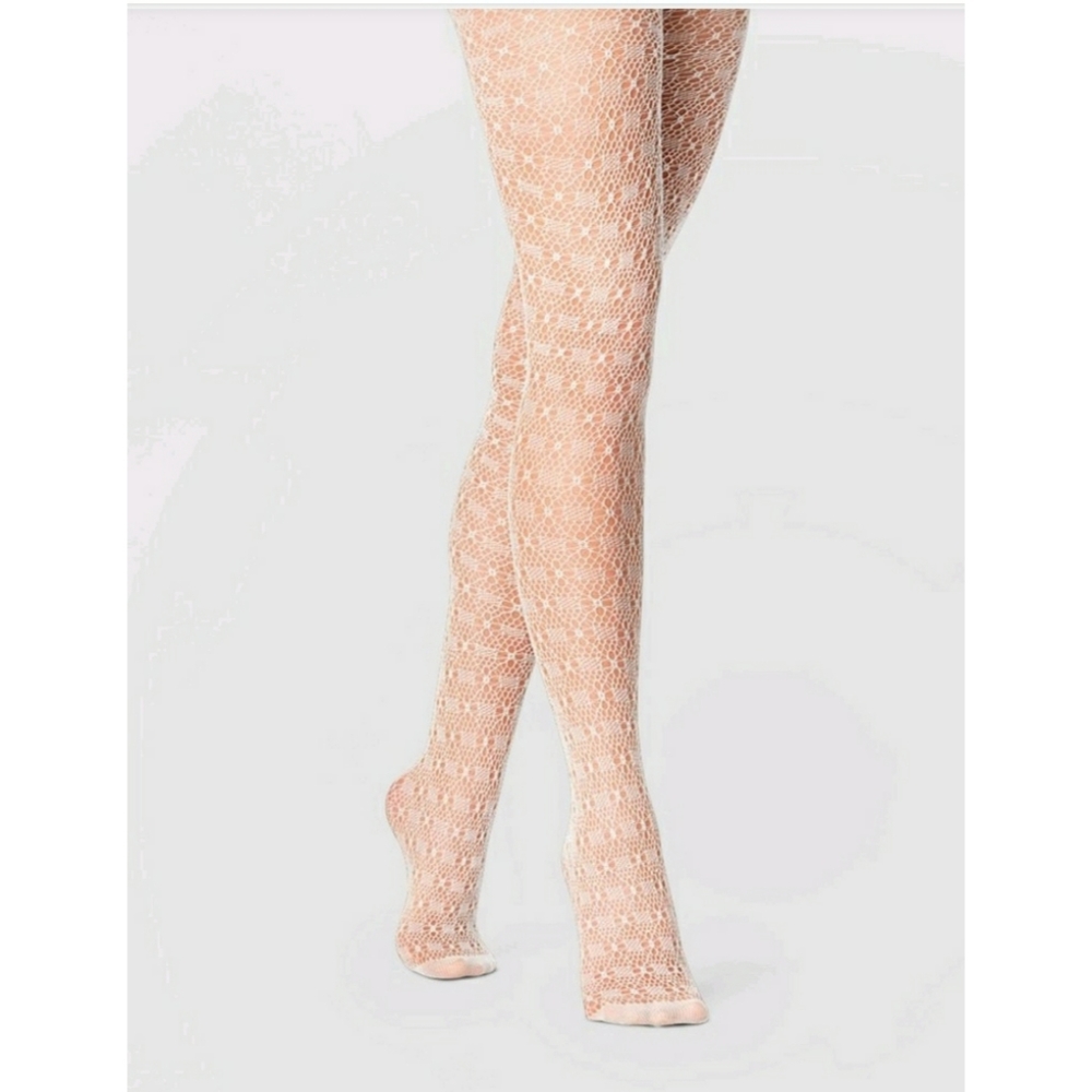 NWT White Crochet Tights